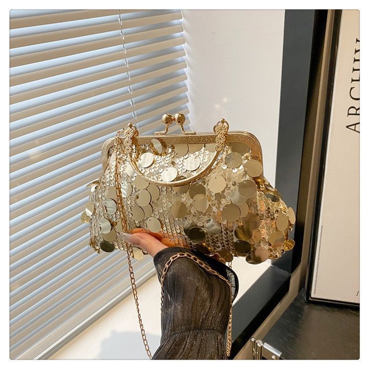 Gold Sequence Clutch Purse